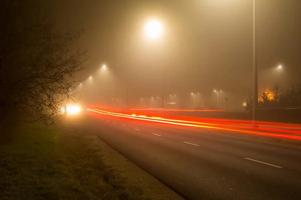 Night lights on the road — Stock Photo, Image