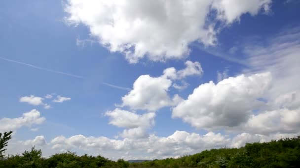 Witte cumulus wolken — Stockvideo