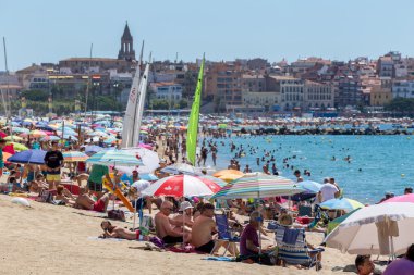İspanya'da Palamos köyü plajı 
