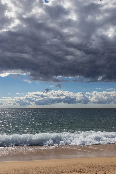 Dramatické Mraky Nad Středozemním Mořem Costa Brava Španělsku — Stock fotografie