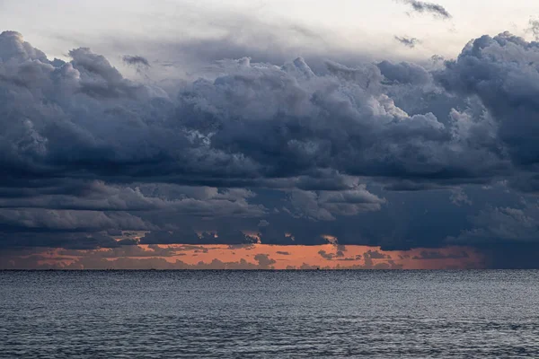 Dramatic Clouds Sunset Light Mediterranean Sea Costa Brava Spain — Stock Photo, Image