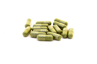 Green chlorophyll capsules clipart