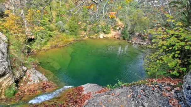 Beautiful small lake in Spain — Stock Video