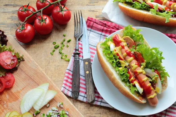 Fresh hot dogs — Stock Photo, Image