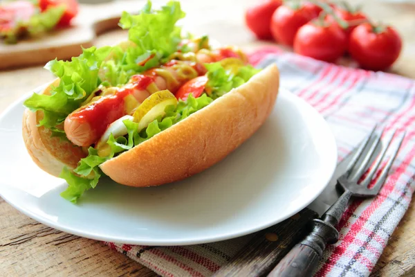 Smaczne hot dog — Zdjęcie stockowe