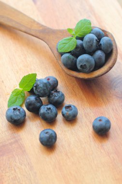 Bir kaşıkta yaban mersini.