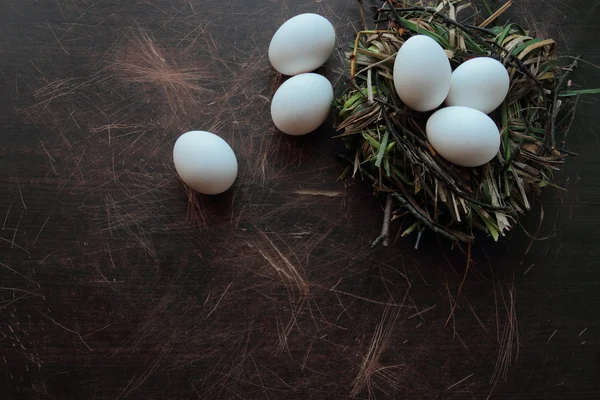 Bílá eko vejce — Stock fotografie