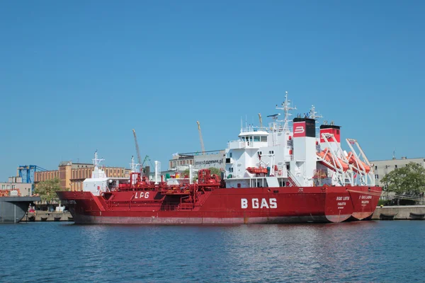 Tartályhajók biogáz és PB-gáz port, Gdynia, Lengyelország Jogdíjmentes Stock Képek