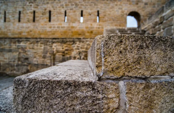 Старые Каменные Ступени Защиту Крепости — стоковое фото