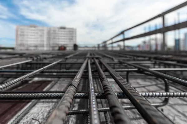 metal fittings on the construction site in monolithic construction