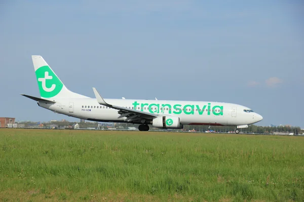 11 de mayo de 2015, Amsterdam Países Bajos: PH-HZW Transavia Boei — Foto de Stock