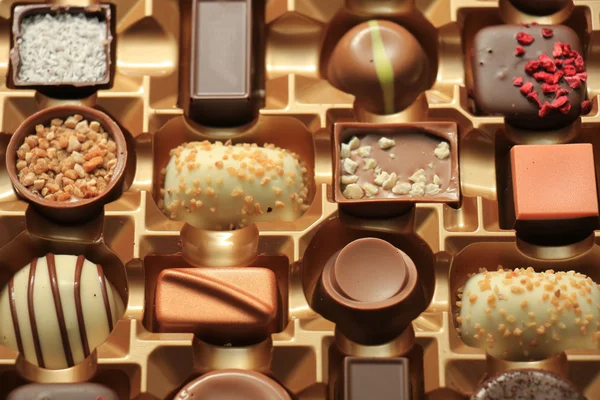 Chocolates de lujo en caja — Foto de Stock