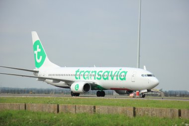 Amsterdam, Hollanda - 10 Ağustos 2015: Ph-Hzj Transavia Bo