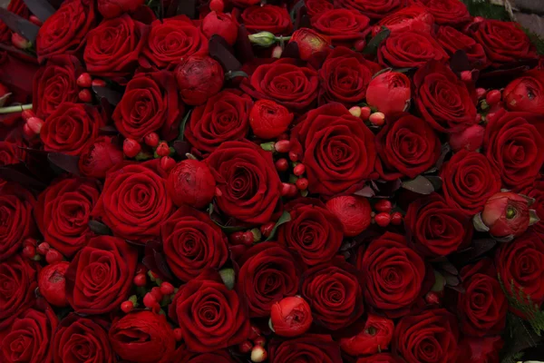 Hahnenfuß, Beeren und Rosen in einer Gruppe — Stockfoto