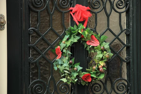 Christmas wreath with decorations — Stock Photo, Image