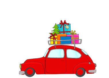 Kırmızı Noel araba