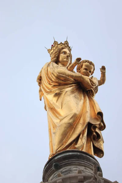 Catedral Notre Dame Garde Marsella Francia Estatua Virgen Santa —  Fotos de Stock