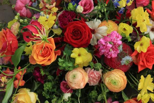 Gemengde Lente Boeket Verschillende Felle Kleuren — Stockfoto