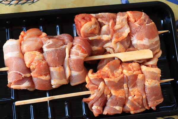 Olika Typer Kött Stift Grillen — Stockfoto