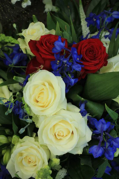 Flores Casamento Vermelho Branco Azul Casamento Tema Patriótico — Fotografia de Stock