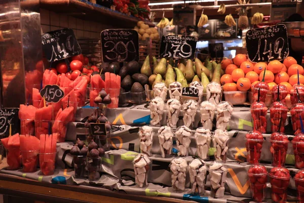 Barcelona Spain Sseptember 30Th 2019 Colorful Fruit Boqueria Market Различные — стоковое фото