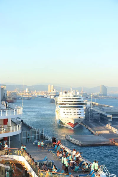 Barcelona Spanien September 2019 Aida Stella Macht Kreuzfahrtterminal Barcelona Fest — Stockfoto