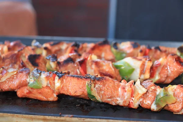 Különböző Fajta Hús Tűkön Grillen — Stock Fotó