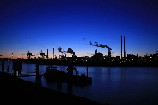 Skyline Industrial Area Sunset — Stock Photo, Image