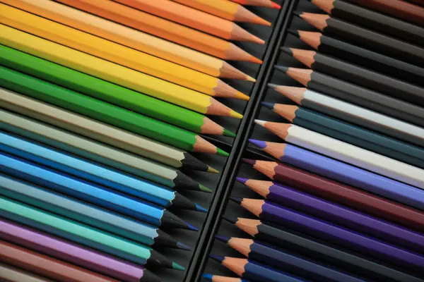 Crayons Couleur Neufs Inutilisés Dans Boîte — Photo