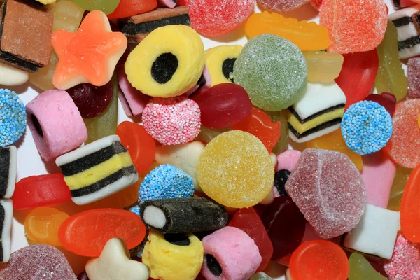 Bonbons Verschiedenen Formen Farben Und Größen — Stockfoto