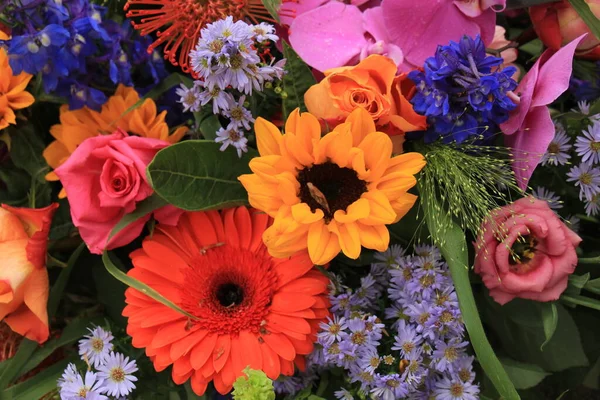 Arrangement Fleurs Mixtes Diverses Fleurs Différentes Couleurs Pour Mariage — Photo