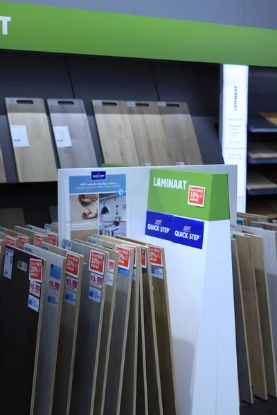 Cruquius Niederlande Juli 2021 Laminatbodenmuster Baumarkt Vielfalt Hölzern Und Farben — Stockfoto