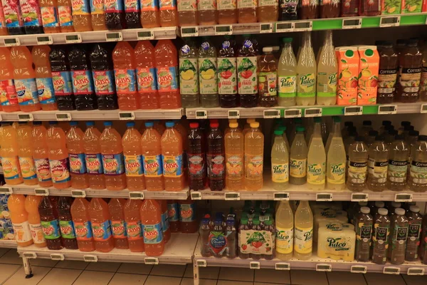 Bourbon Lancy França Setembro 2021 Várias Marcas Refrigerantes Supermercado Francês — Fotografia de Stock
