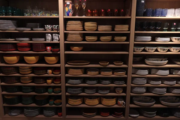 Moulins France September 2021 Maisons Monde Retail Display Dishware Crockery — стокове фото