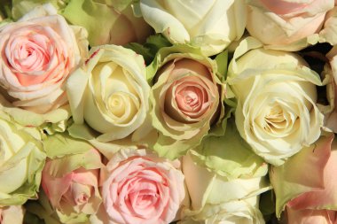 Düğün aranjman beyaz ve pembe güller