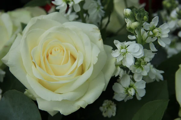 Rosas blancas en ramo nupcial — Foto de Stock