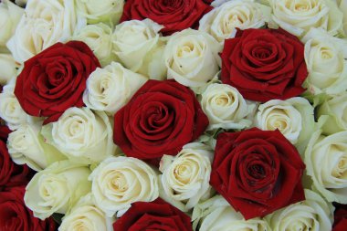 Kırmızı ve beyaz gül düğün düzenleme