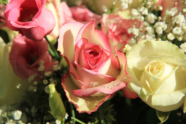 粉色和白色的新娘花束 — 图库照片