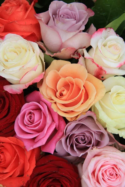 Mixed bridal roses — Stock Photo, Image