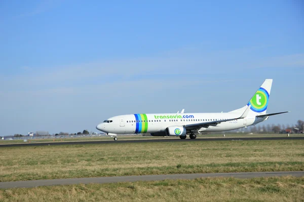 März, 22. märz 2015, flughafen amsterdam schiphol ph-hzx transavia bo — Stockfoto