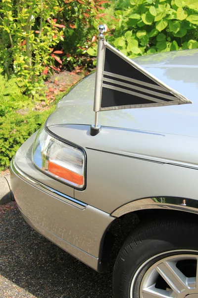 Detalhe do carro funerário cinza prata — Fotografia de Stock