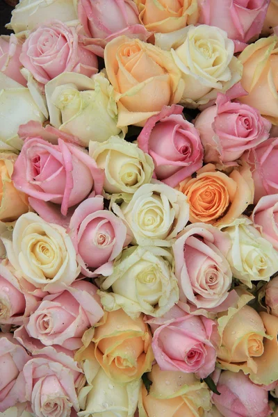 Pastel roses in a wedding arrangement — Stock Photo, Image