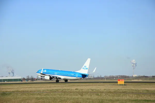 2015年3月22日, 阿姆斯特丹史基浦机场 ph-bxm klm royal du — 图库照片