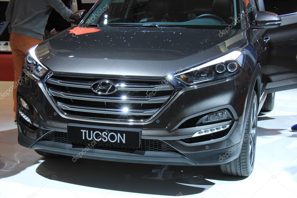 Amsterdam, The Netherlands - April 23, 2015: Hyundai Tuscon at the 2015 Amsterdam AutoRAI motorshow. The 2015 Amsterdam motorshow was running from April 17 until April 26, in the RAI event center in Amsterdam, The Netherlands.