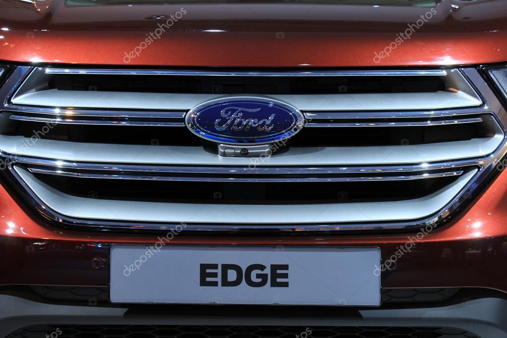 Amsterdam, The Netherlands - April 23, 2015: Ford Edge detail on display at the 2015 Amsterdam AutoRAI motorshow. The 2015 Amsterdam motorshow was running from April 17 until April 26, in the RAI event center in Amsterdam, The Netherlands.