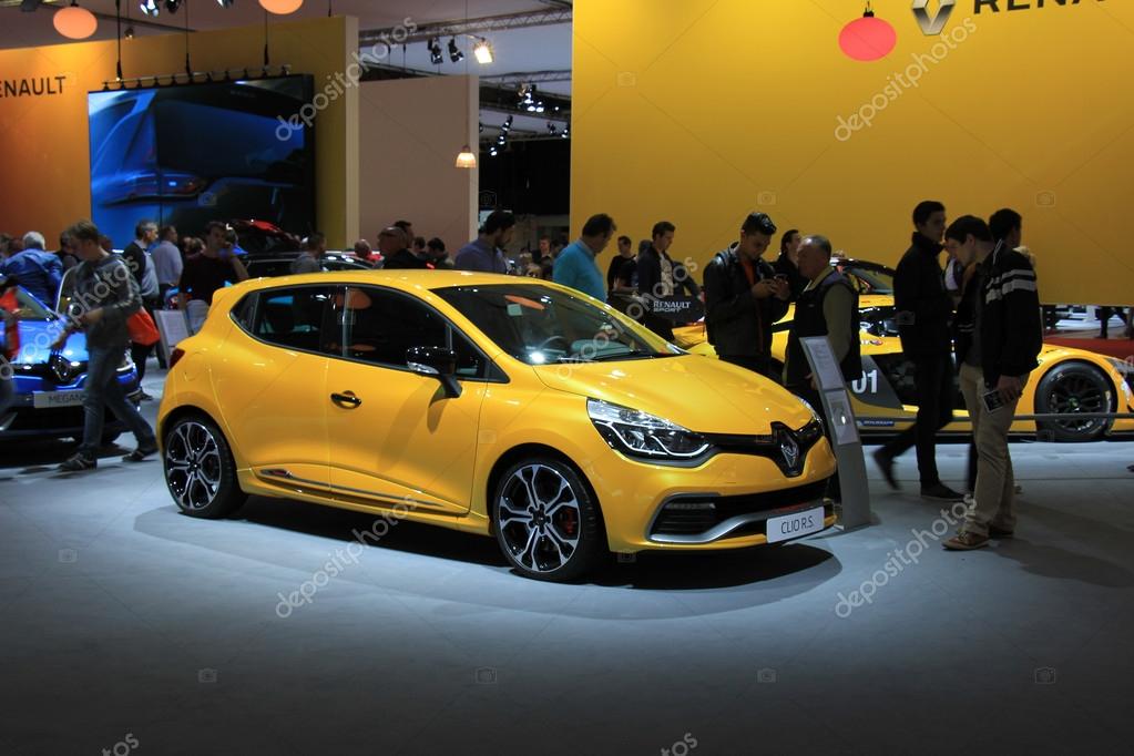 Amsterdam, The Netherlands - April 23, 2015: Renault Clio at Stand at the 2015 Amsterdam AutoRAI motorshow. The 2015 Amsterdam motorshow was running from April 17 until April 26, in the RAI event center in Amsterdam, The Netherlands.