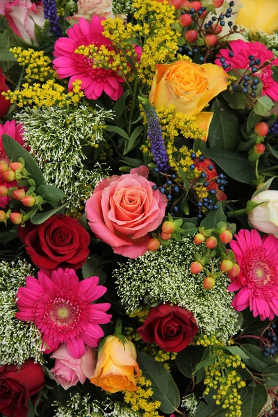 Mixed flower arrangement in bright colors Stock Image