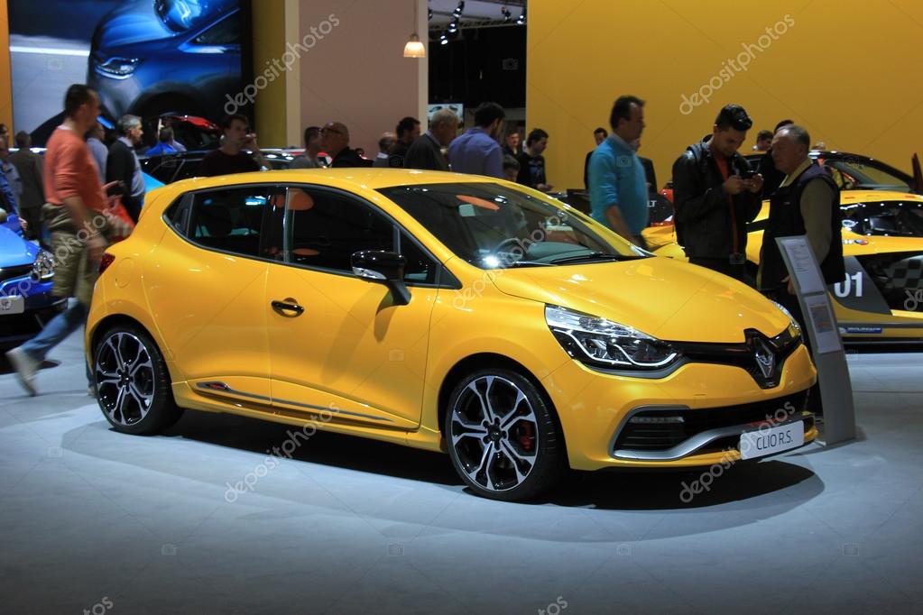 Amsterdam, The Netherlands - April 23, 2015: Renault Clio at Stand at the 2015 Amsterdam AutoRAI motorshow. The 2015 Amsterdam motorshow was running from April 17 until April 26, in the RAI event center in Amsterdam, The Netherlands.