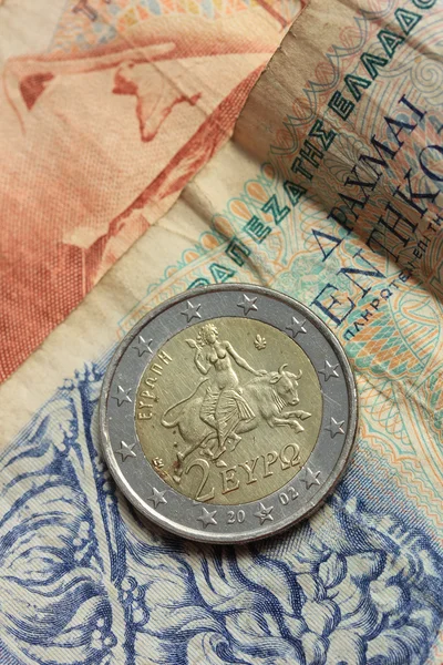 Grekiska euromynt — Stockfoto