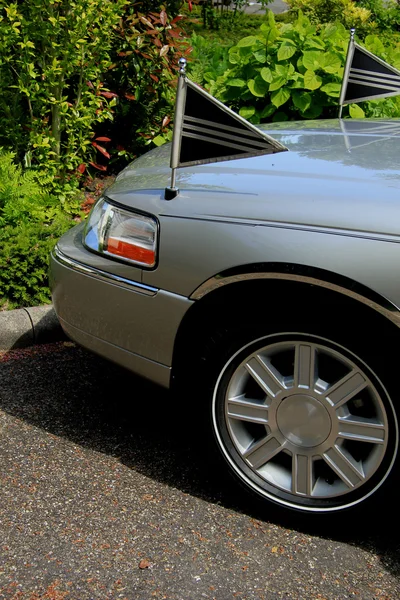 Detalhe do carro funerário cinza prata — Fotografia de Stock